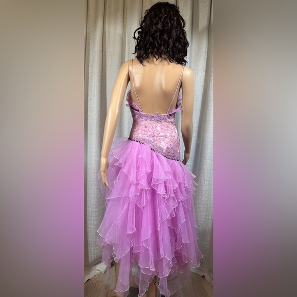 Mystique Lavender Beaded Lace Tulle Dress Sz 2 | Prom • Formal • Evening - Picture 5 of 11